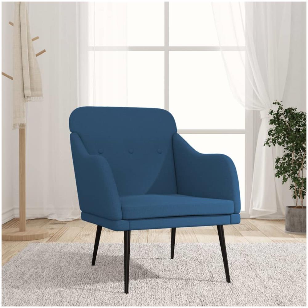 Poltrona Blu 63x76x80 Cm In Tessuto - Foto 1