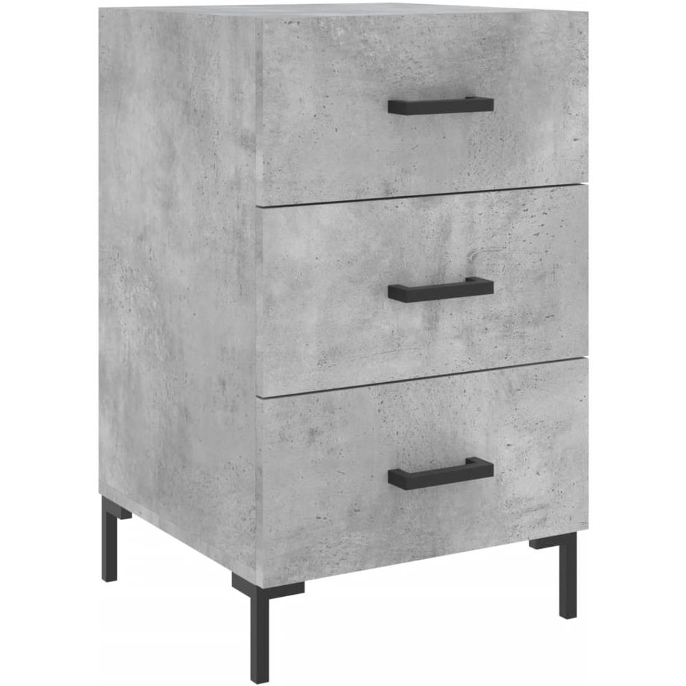 Comodino Grigio Cemento 40x40x66 Cm In Legno Multistrato - Foto 2