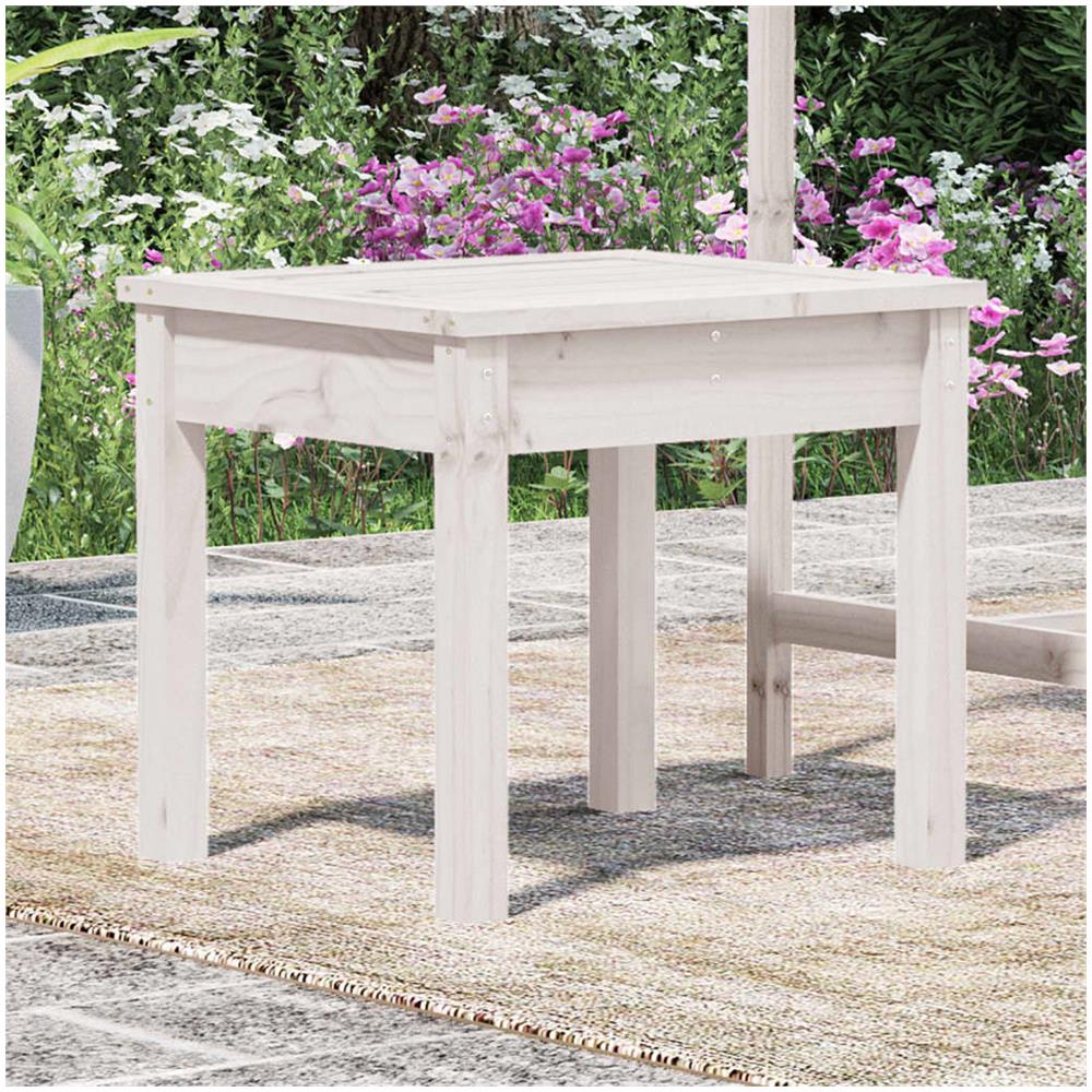 Panca da Giardino Bianca 50x44x45 cm Legno Massello di Pino - Foto 3