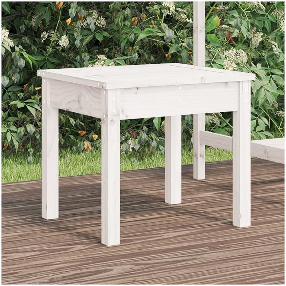 Panca da Giardino Bianca 50x44x45 cm Legno Massello di Pino - Foto 1