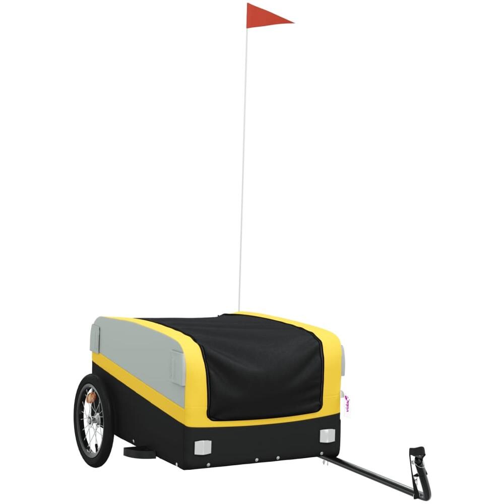 Rimorchio Da Bici Da Carico Nero E Giallo 45 Kg In Ferro - Foto 2