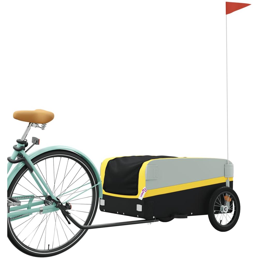 Rimorchio Da Bici Da Carico Nero E Giallo 45 Kg In Ferro - Foto 3