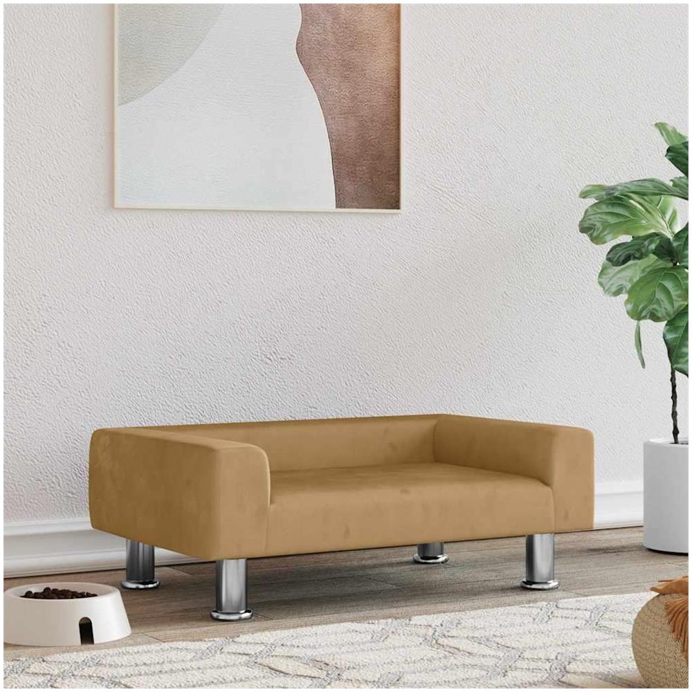 Lettino per Cani Marrone 70x45x26,5 cm in Velluto - Foto 2