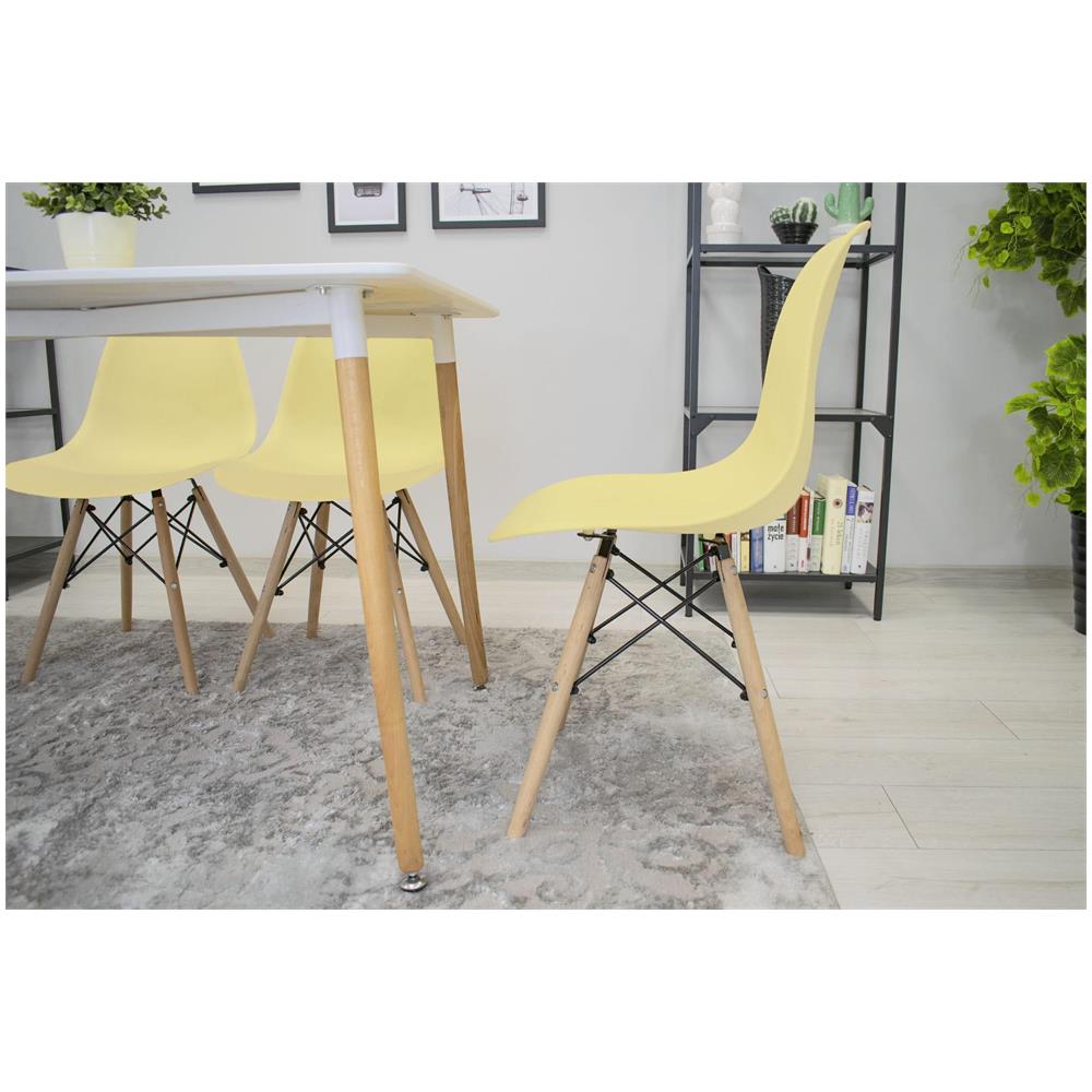 Sedia OSAKA color crema con gambe naturali per soggiorno x4 - Foto 10