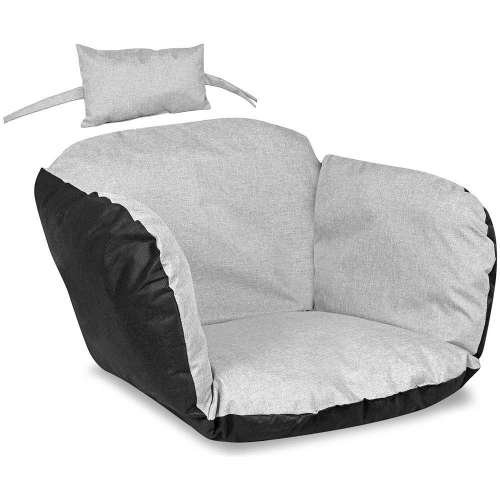 112x113 cm Cuscino da giardino impermeabile grigio chiaro - Foto 2