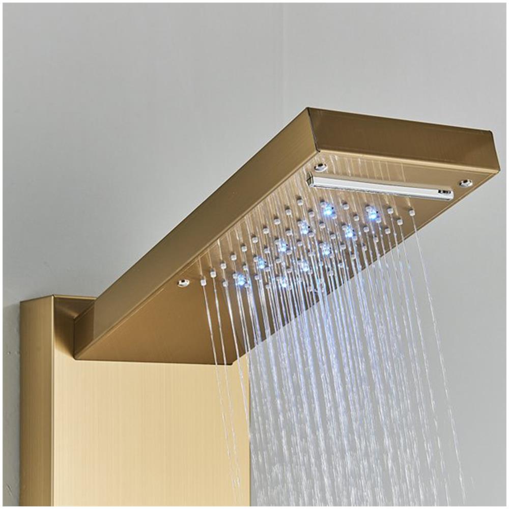 Pannello doccia, Blackswan, tipo M8004, modello oro con bocca, display digitale, LED e funzioni SPA, dimensioni 121 cm - Foto 2