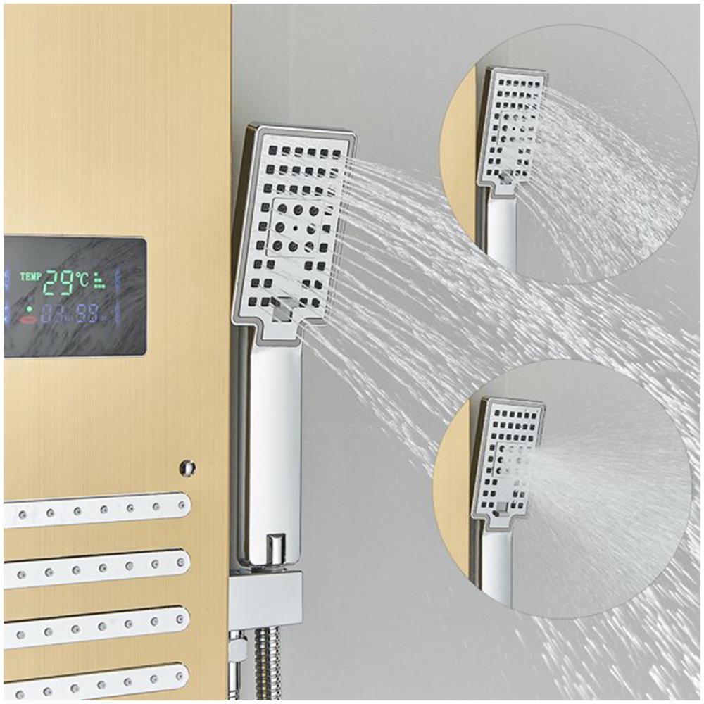 Pannello doccia, Blackswan, tipo M8004, modello oro con bocca, display digitale, LED e funzioni SPA, dimensioni 121 cm - Foto 4