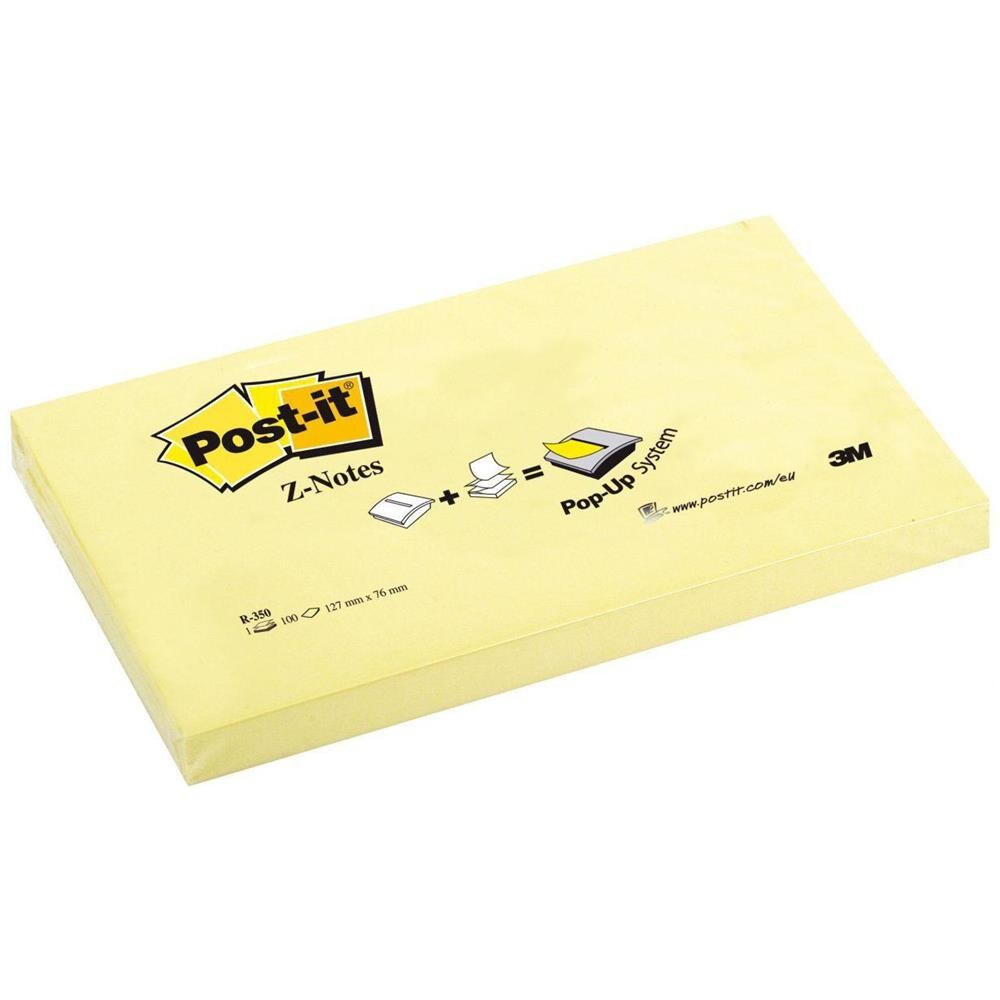confezione da 12 pezzi - blocco 100fg post-it®super sticky z-notes r350 giallo canary™ 76x127mm - Foto 2