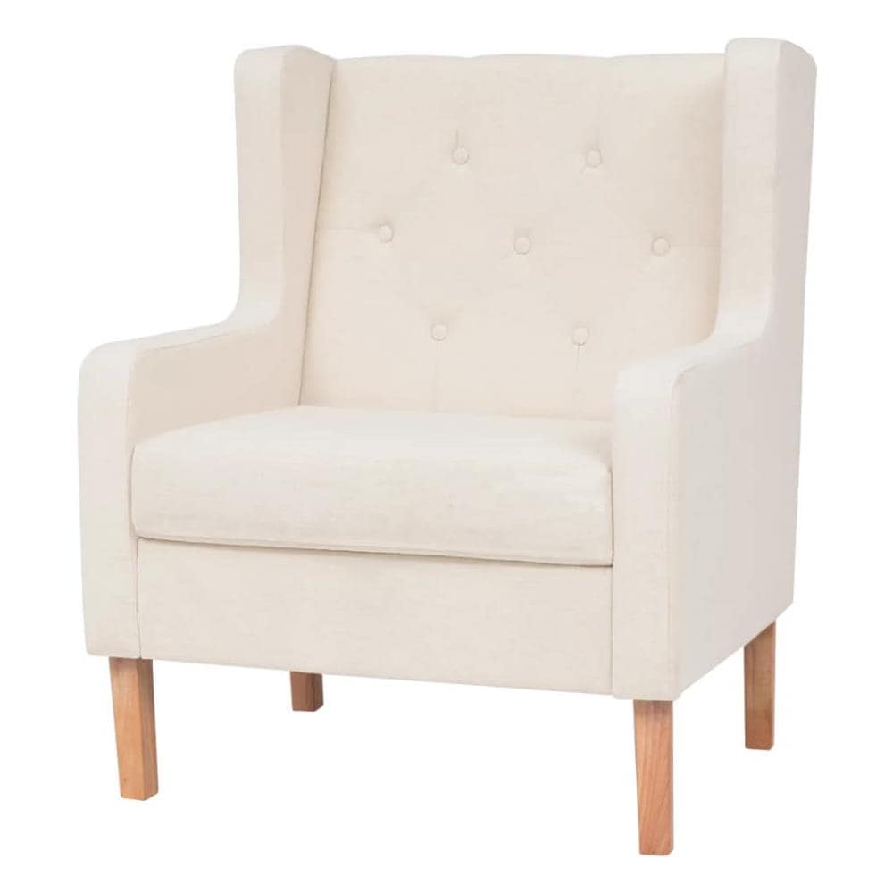 Poltrona In Tessuto Bianco Crema - Foto 1