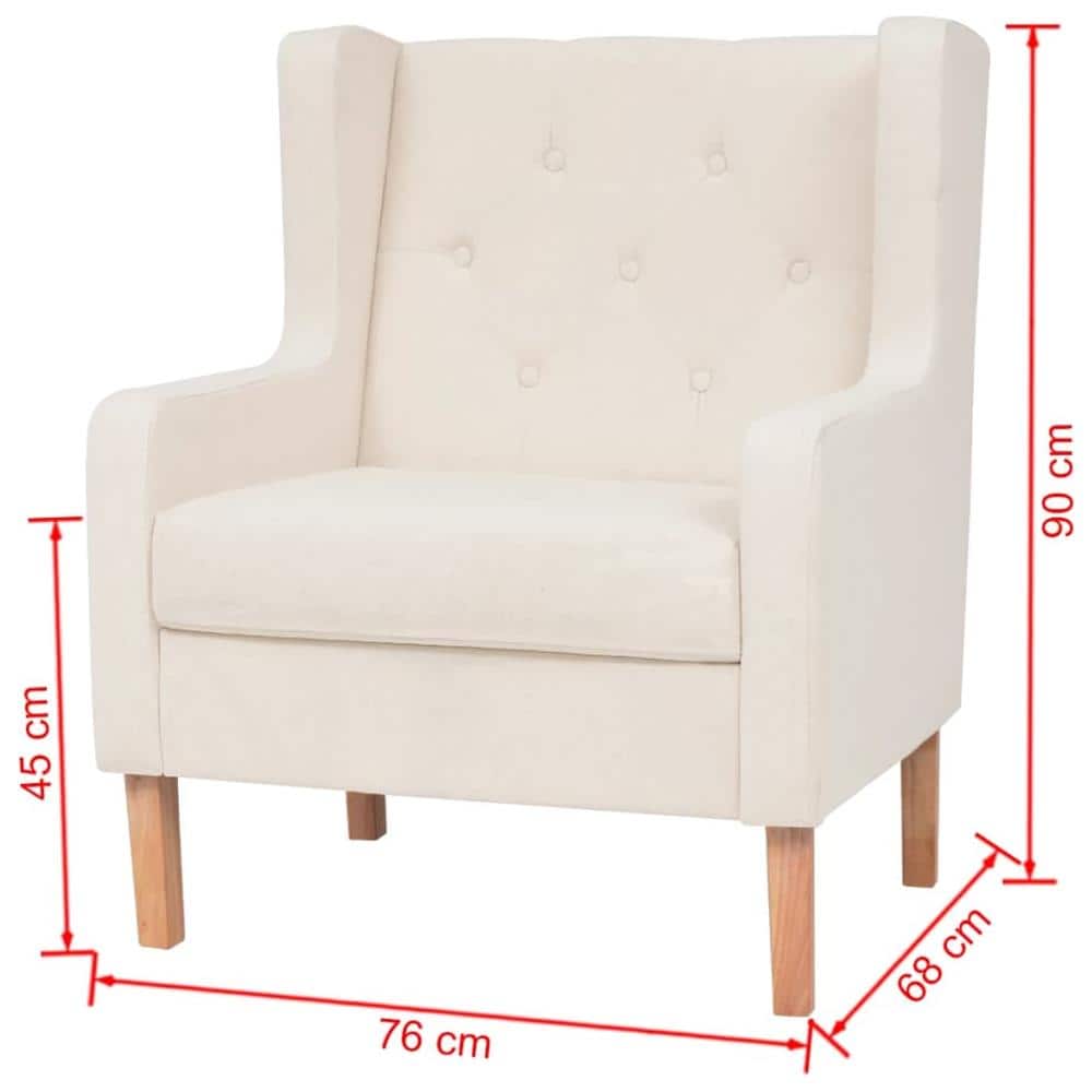 Poltrona In Tessuto Bianco Crema - Foto 7