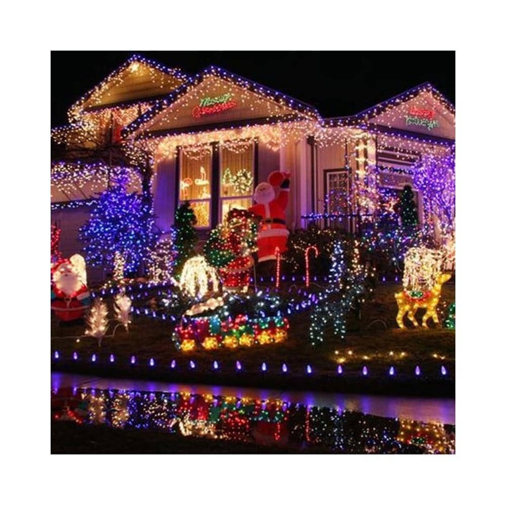 Cascata Luminosa Tenda Di Natale 192 Led Flash Multicolor 510x90 Prolungabile 15mt - Foto 2