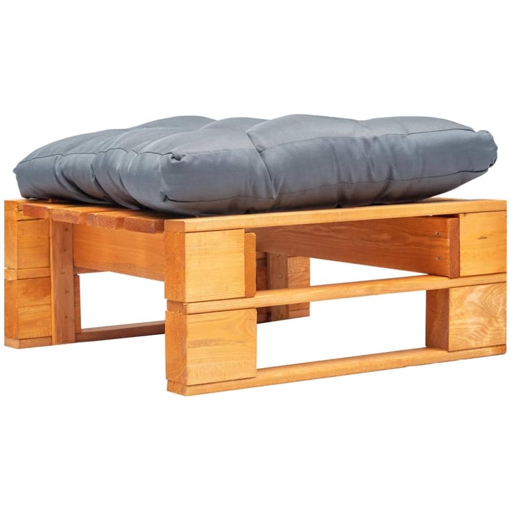 Divano Da Giardino A Pallet Cuscino Grigio Legno Marrone Miele - Foto 1
