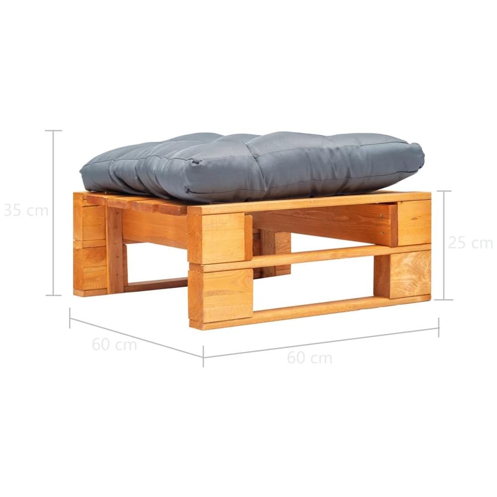Divano Da Giardino A Pallet Cuscino Grigio Legno Marrone Miele - Foto 3
