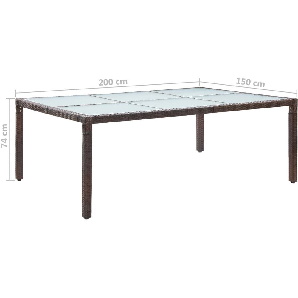 Tavolo Da Pranzo Da Giardino Marrone 200x150x74cm In Polyrattan - Foto 4