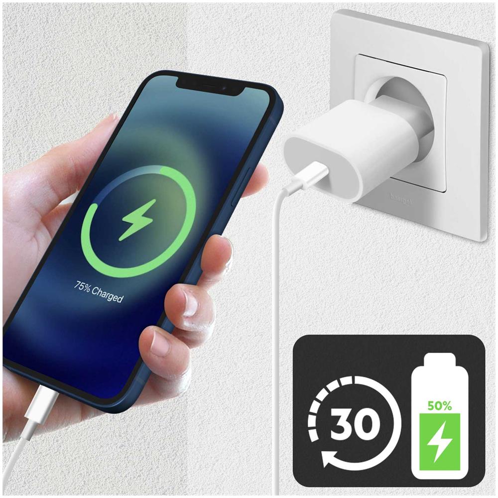 Caricatore Da Muro Usb-c 20w + Cavo Lightning Power Delivery Originale Apple - Foto 5