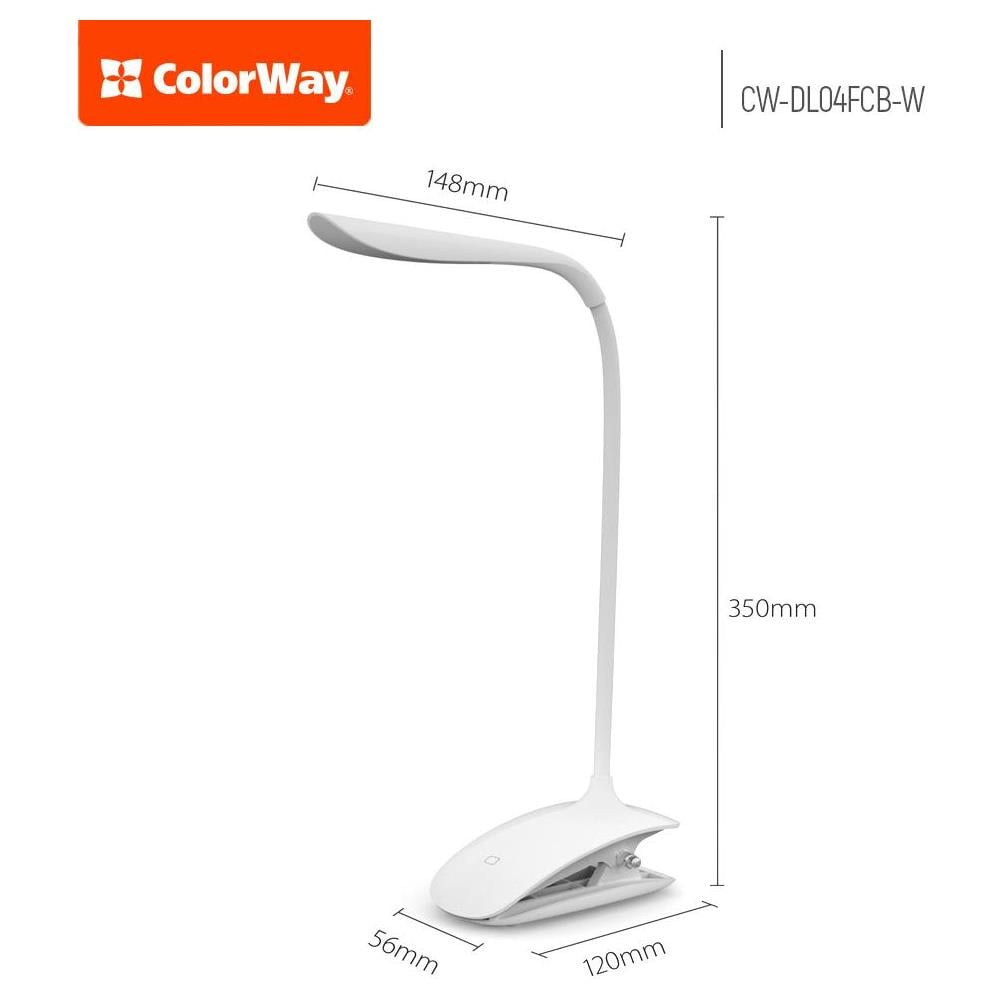 Led Lampada Da Tavolo Flessibile E Clip Con Batteria Integrata Bianca, Lampada Da Tavolo, 3 H, 5 V, 0,5 Ah - Foto 2