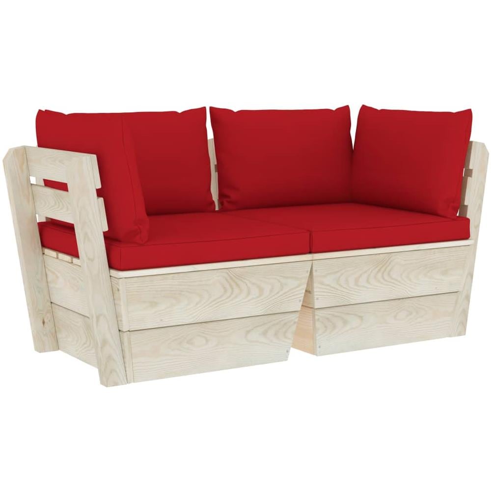 Divano da Giardino a 2 Posti su Pallet con Cuscini Legno Abete - Foto 1