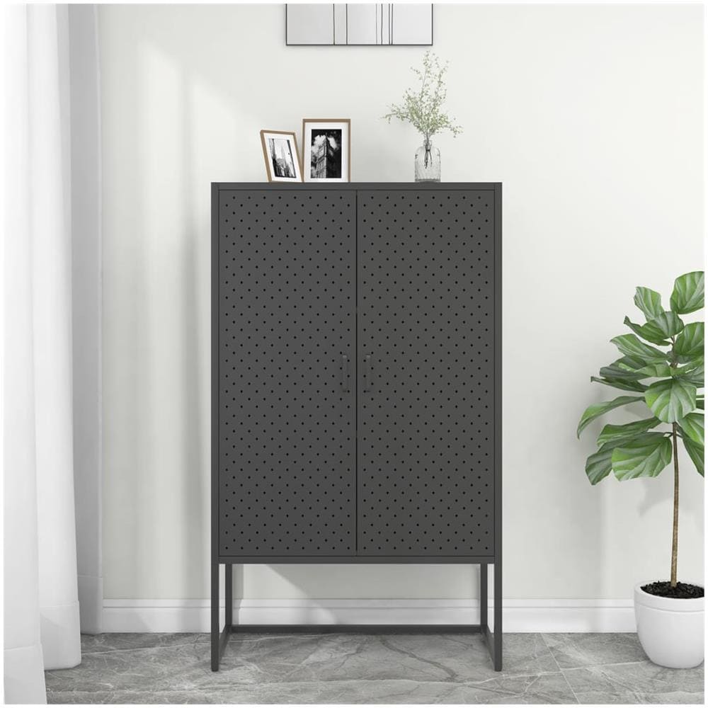 Credenza Alta Antracite 80x35x135 Cm In Acciaio - Foto 1