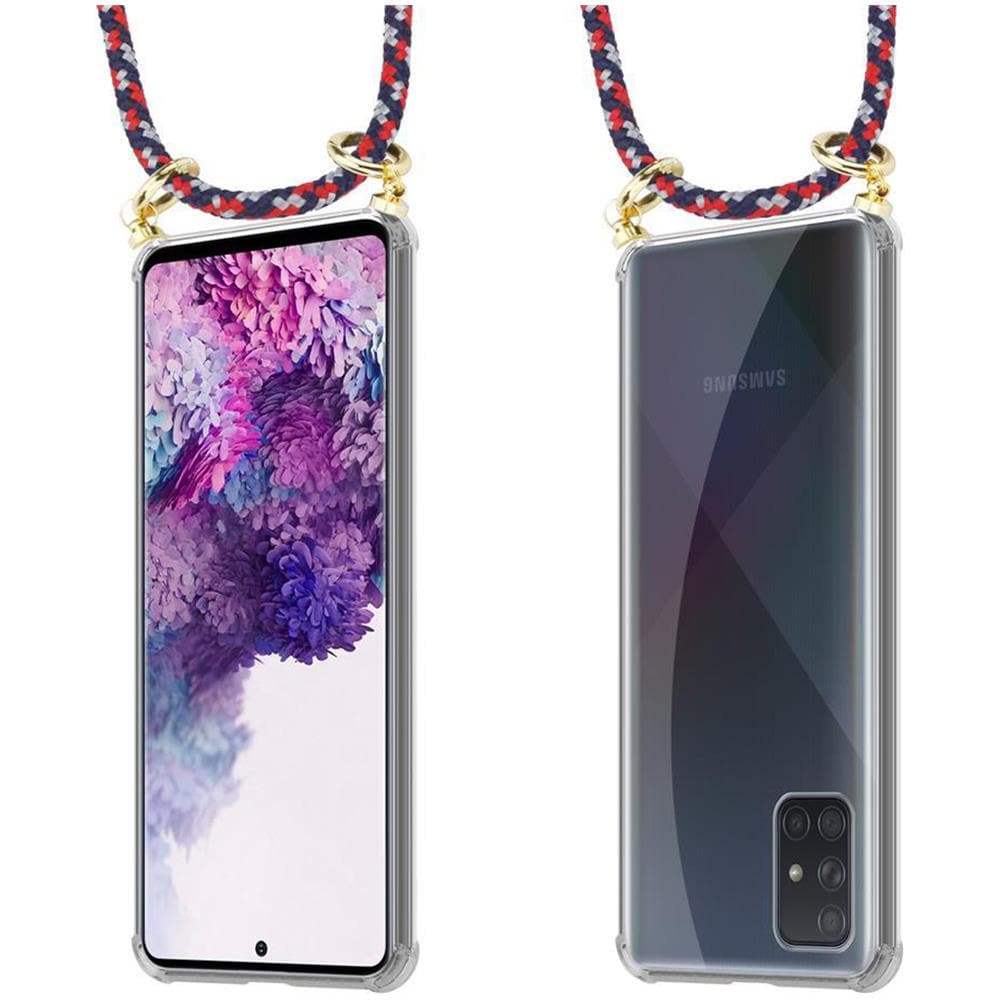 Catena Di Telefoni Cellulari Compatibile Con Samsung Galaxy A51 In Rosso Blu Bianco - Coperchio Protettivo In Silicone Con Anelli D'oro, Cinturino In Corda E Custodia Staccabile - Foto 8