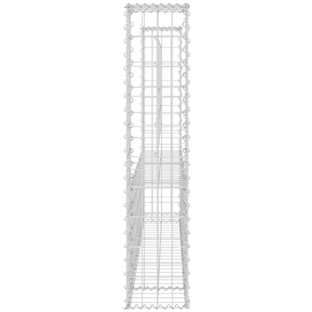 Cesto Gabbione A U Con 2 Pali In Ferro 140x20x100 Cm - Foto 2