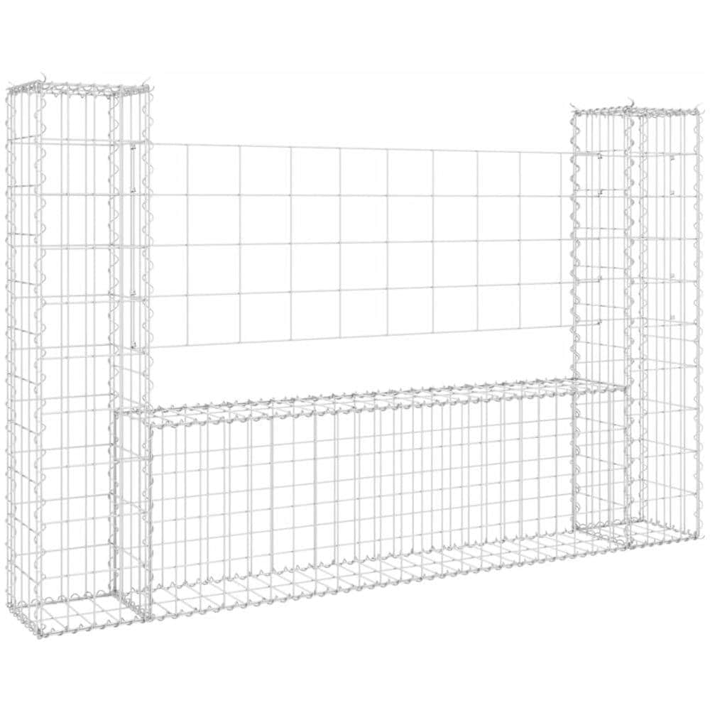 Cesto Gabbione A U Con 2 Pali In Ferro 140x20x100 Cm - Foto 1