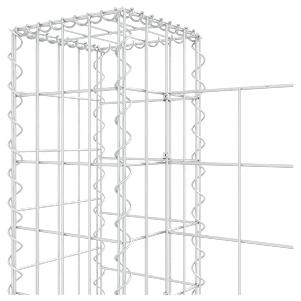 Cesto Gabbione A U Con 2 Pali In Ferro 140x20x100 Cm - Foto 5