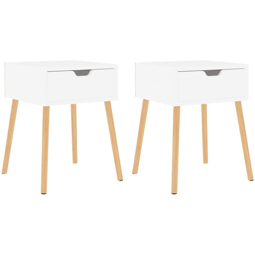 Comodini 2pz Bianco Lucido 40x40x56 cm in Legno Multistrato - Foto 1