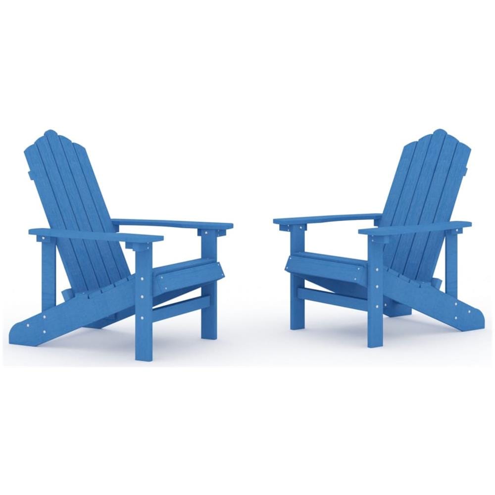 Sedie Da Giardino Adirondack 2 Pz In Hdpe Blu Acqua - Foto 2