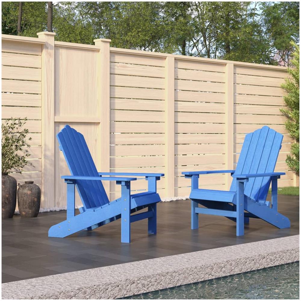 Sedie Da Giardino Adirondack 2 Pz In Hdpe Blu Acqua - Foto 1