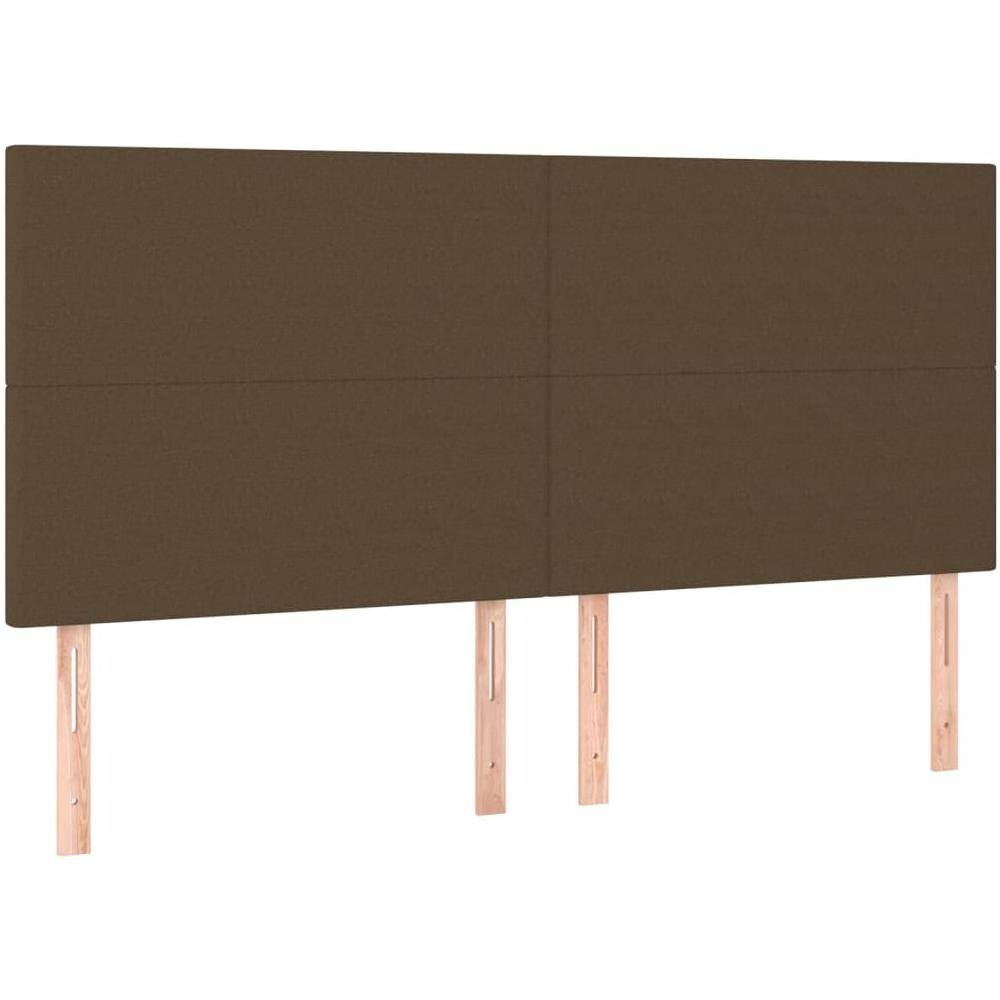 Testiera 4 Pz Marrone Scuro 80x5x78/88 Cm In Tessuto - Foto 2