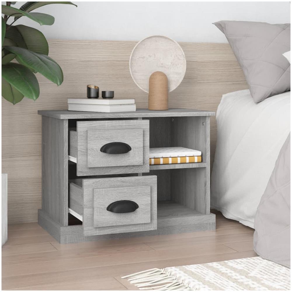 Comodino Grigio Sonoma 60x35,5x45 Cm - Foto 3