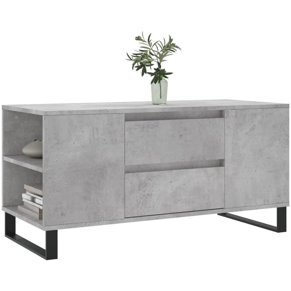 Tavolino Salotto Grigio Cemento 102x44,5x50cm Legno Multistrato - Foto 3