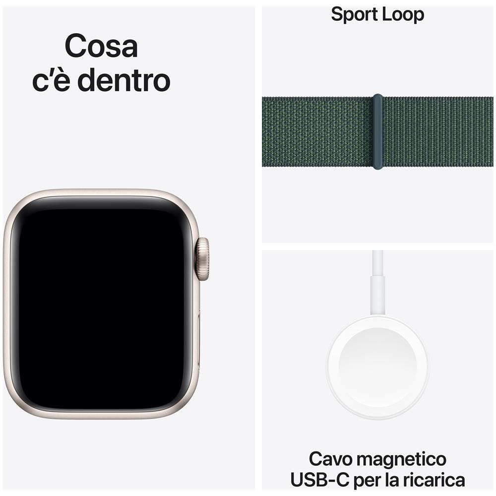 Watch SE GPS 40mm Cassa Alluminio Galassia con Verde Lago Sport Loop - Foto 3