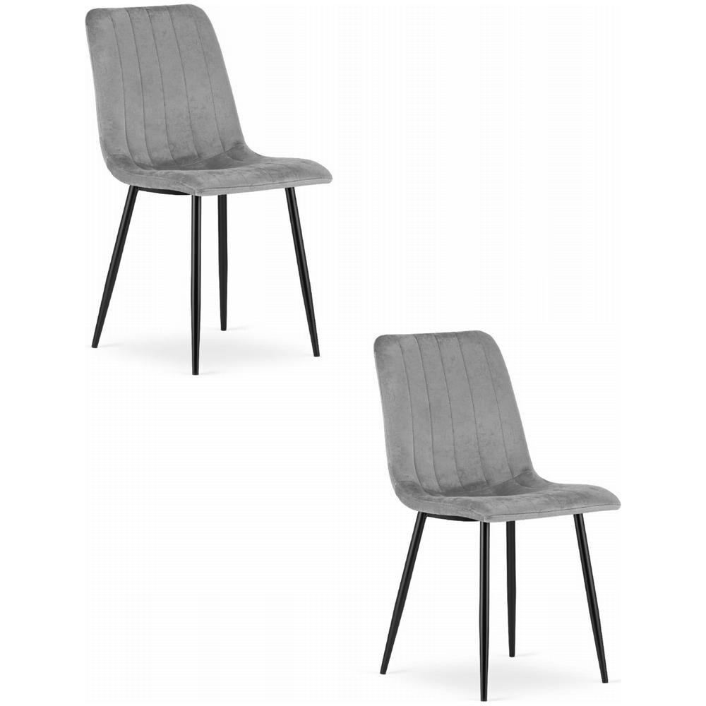 Sedia VALORA JEWA - Design ergonomico in velluto grigio chiaro x2 - Foto 1