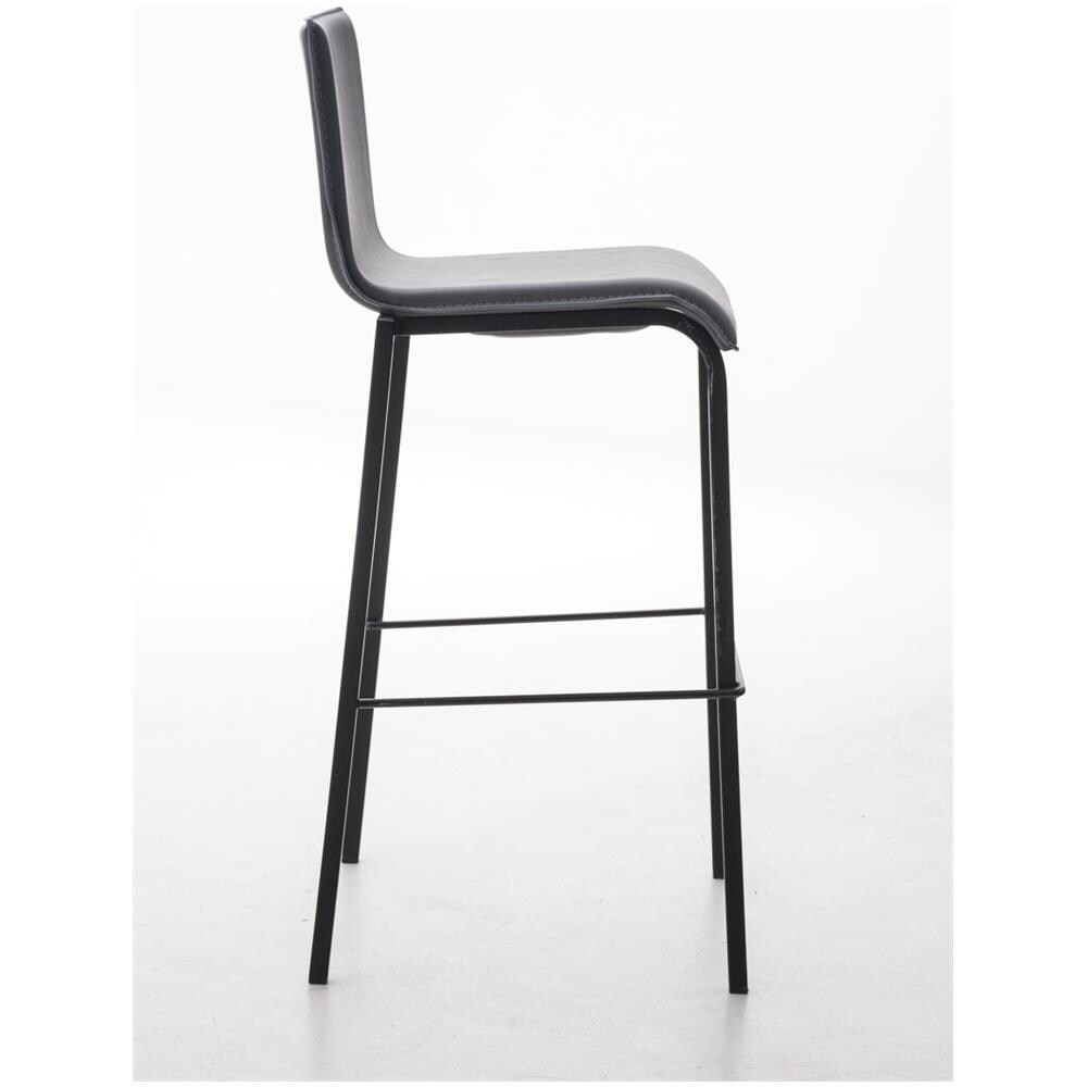 Sgabello Bar Impilabile Avola In Metallo Nero E Similpelle I Sedia Alta Da Cucina Con Schienale Altezza Seduta 78 CM Nero - Foto 2