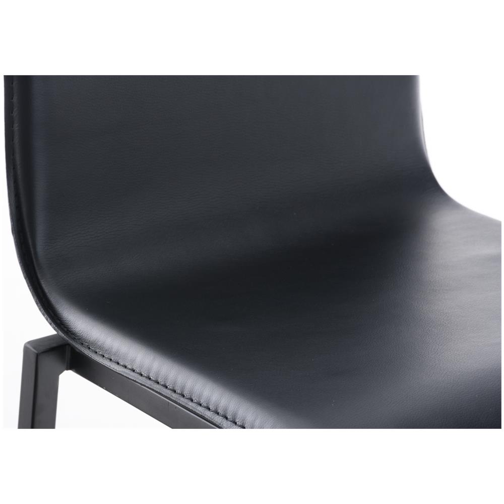 Sgabello Bar Impilabile Avola In Metallo Nero E Similpelle I Sedia Alta Da Cucina Con Schienale Altezza Seduta 78 CM Nero - Foto 5