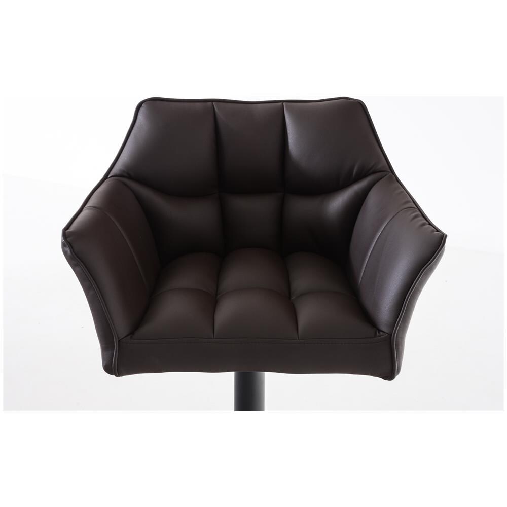 Sgabello Alto Regolabile Damaso in Similpelle I Sgabello Bancone con Braccioli E Schienale Imbottiti E Poggiapiedi, H 58-83 CM Marrone Nero - Foto 5