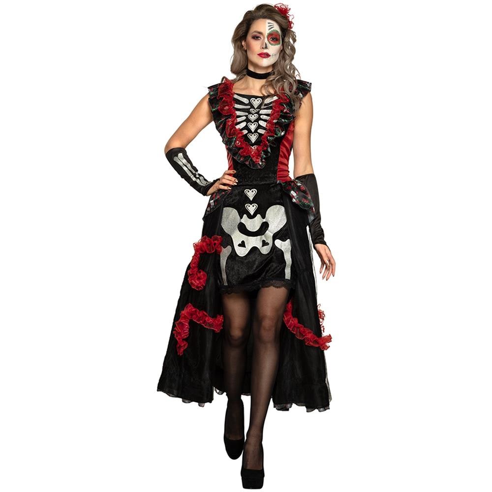 Costume Dia De Los Muertos Scheletro Donna - Taglia: M / l (40/42) - Foto 1