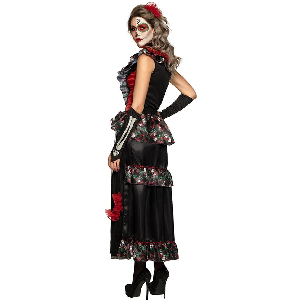 Costume Dia De Los Muertos Scheletro Donna - Taglia: M / l (40/42) - Foto 2