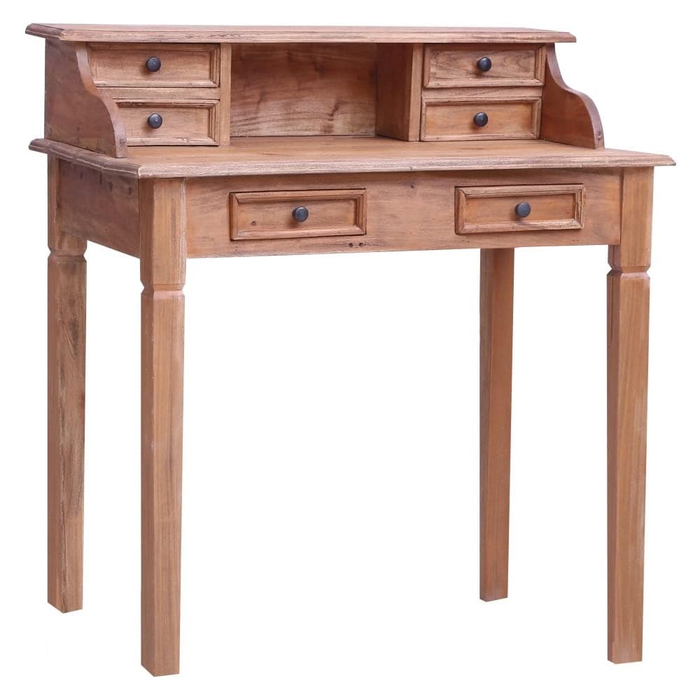 Scrivania con Cassetti 90x50x101 cm in Legno Massello di Mogano - Foto 1