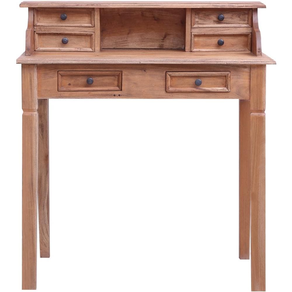 Scrivania con Cassetti 90x50x101 cm in Legno Massello di Mogano - Foto 2