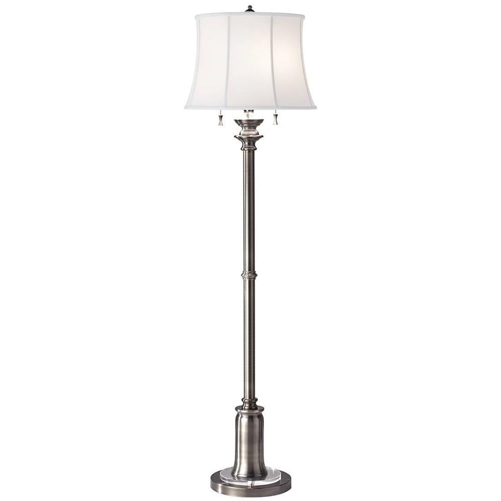 Lampada Da Terra A 2 Luci Nickel Antico, E27 - Foto 1