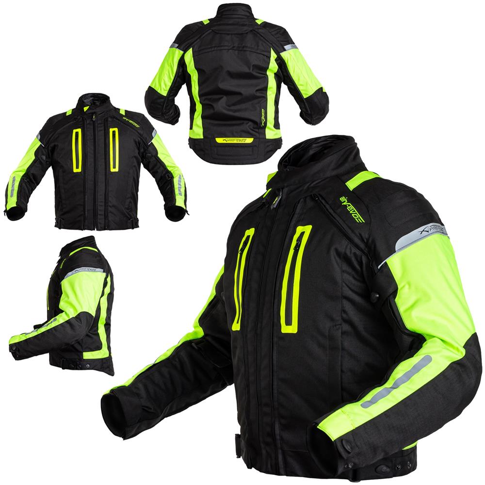 Giacca Moto Mesh Tessuto Impermeabile Protezioni Ce 4 Stagioni Fluo S - Foto 1