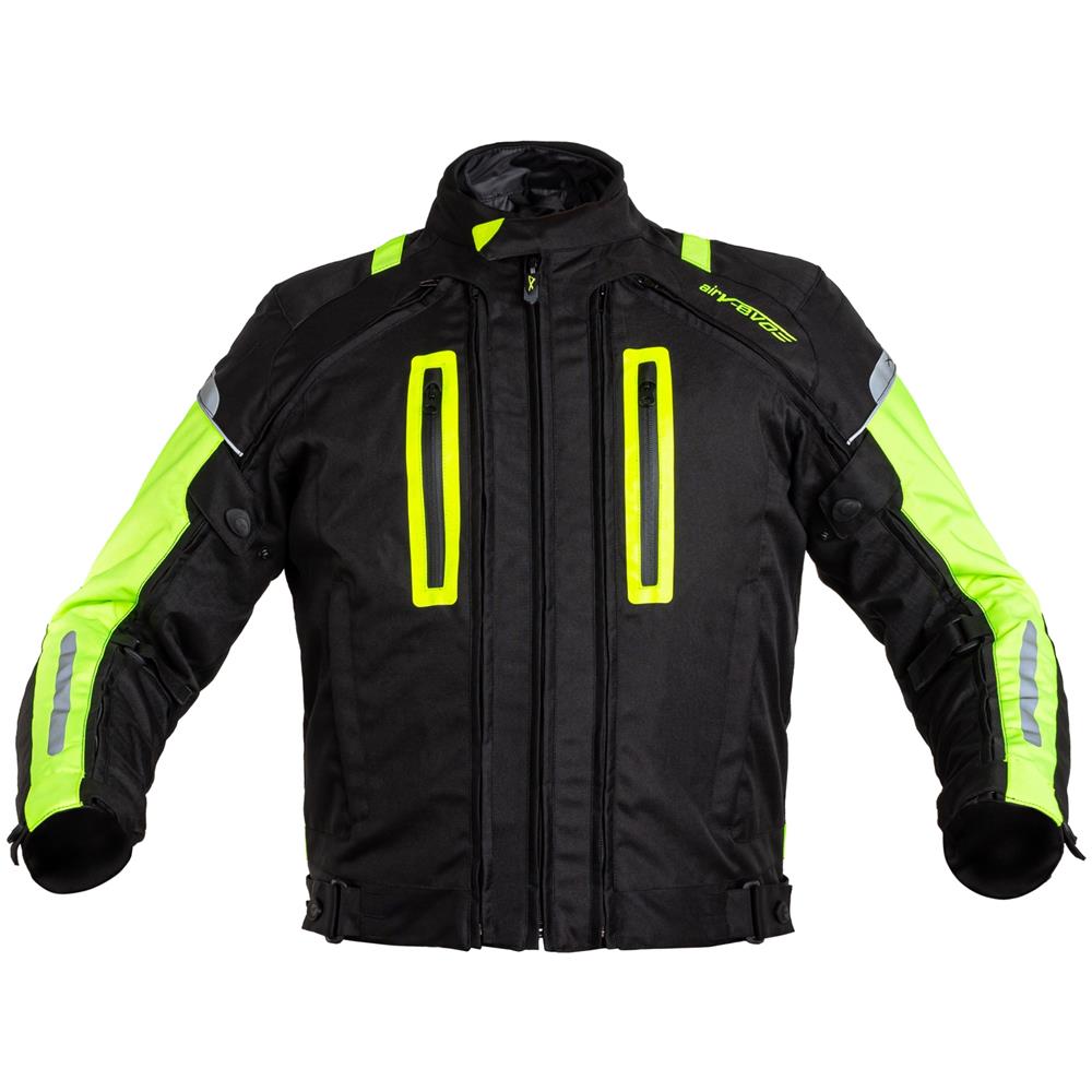 Giacca Moto Mesh Tessuto Impermeabile Protezioni Ce 4 Stagioni Fluo S - Foto 2
