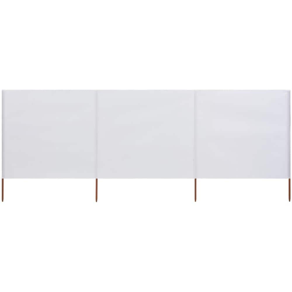 Paravento A 3 Pannelli In Tessuto 400x160 Cm Bianco Sabbia - Foto 1