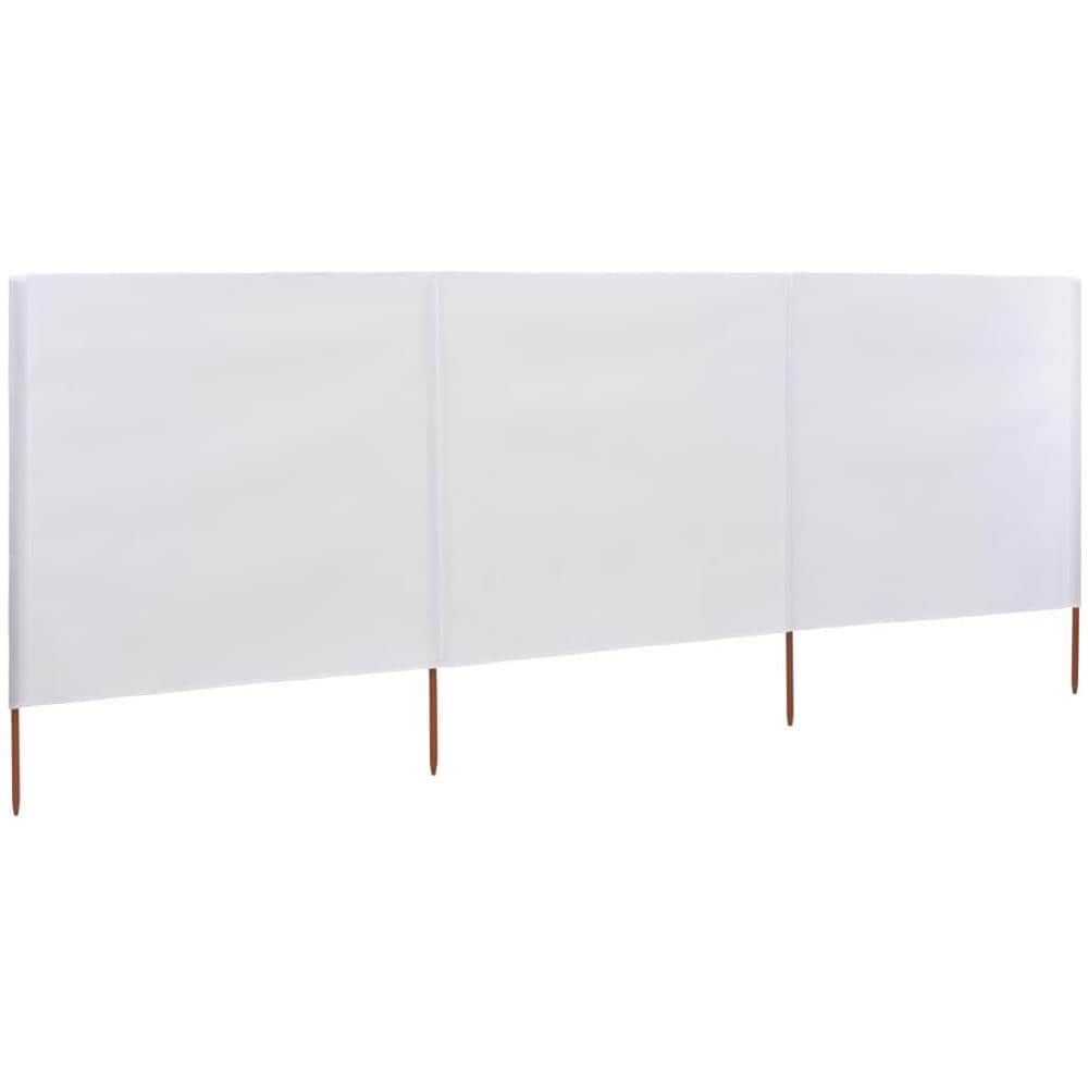 Paravento A 3 Pannelli In Tessuto 400x160 Cm Bianco Sabbia - Foto 2
