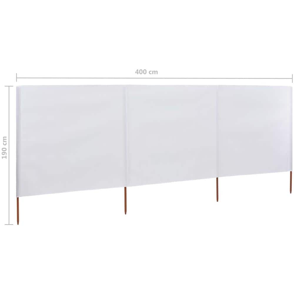 Paravento A 3 Pannelli In Tessuto 400x160 Cm Bianco Sabbia - Foto 6
