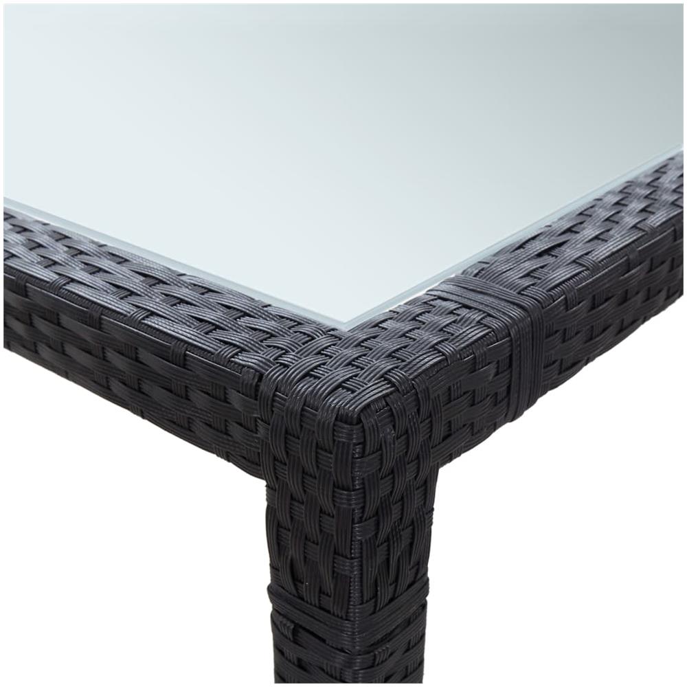 Tavolo Da Pranzo Da Giardino Nero 200x150x74 Cm In Polyrattan - Foto 2