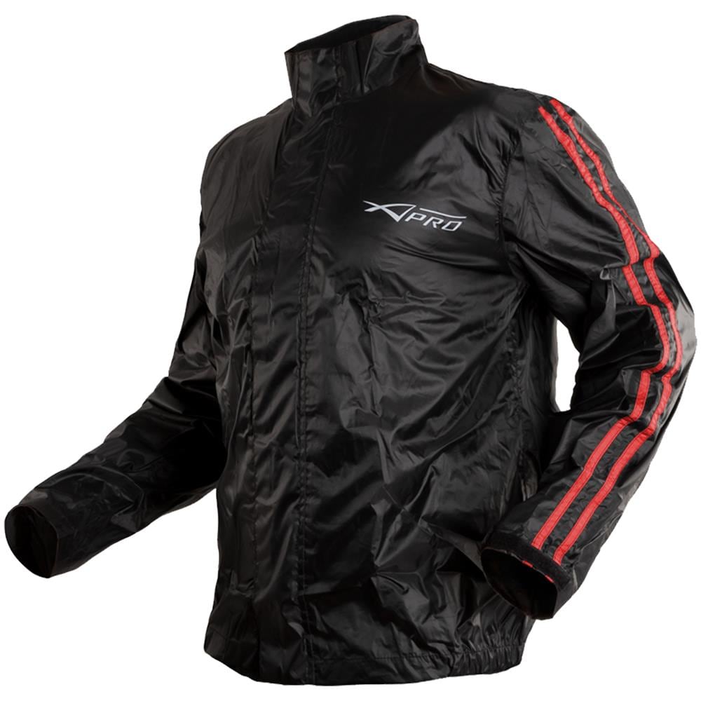 Giacca Moto Antiacqua Impermeabile Cappuccio Antipioggia Tuta Rosso M - Foto 2