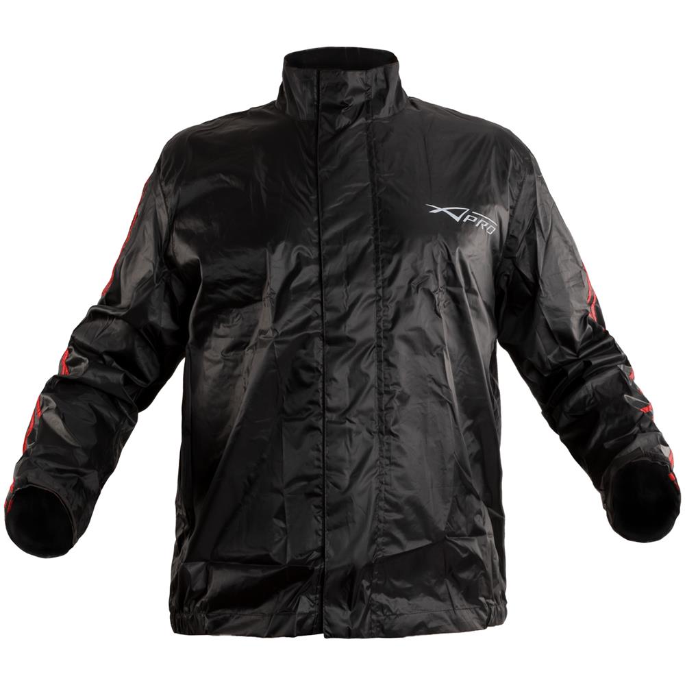 Giacca Moto Antiacqua Impermeabile Cappuccio Antipioggia Tuta Rosso M - Foto 3